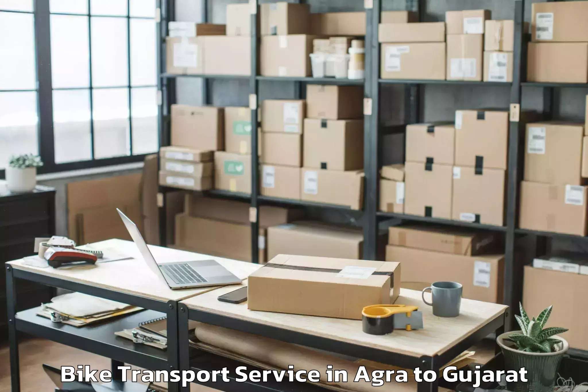 Book Agra to Songadh Bike Transport Online